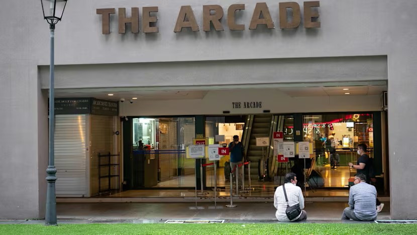The Arcade entrance exterior at Collyer Quay